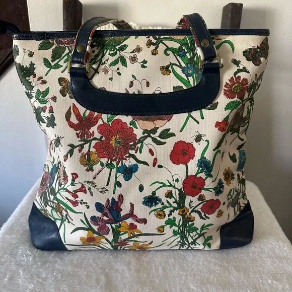 Vintage Gucci Floral Tote - Picture 8 of 14